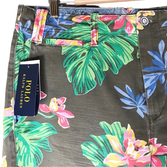 NWT Polo Ralph Lauren Classic Floral Twill Shorts Cotton Tropical Men’s Waist 32 - Picture 6 of 13